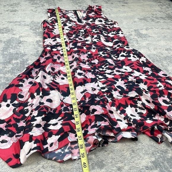 Marni Stampe Bright Pink Silk Dress in Raspberry Watercolor Floral Sz 38 - Picture 8 of 15